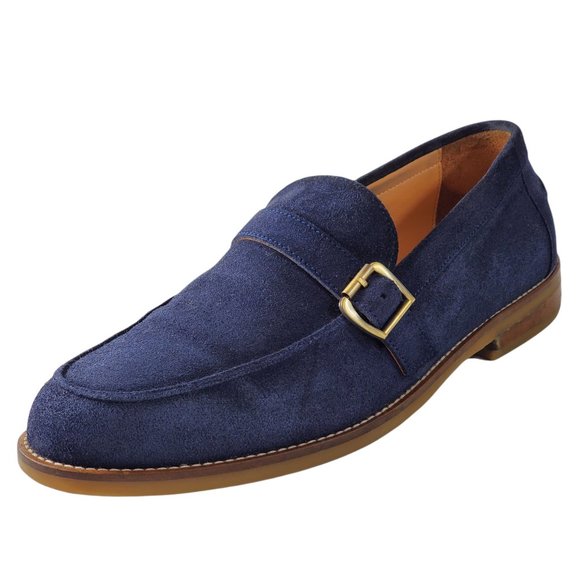 Duke + Dexter Men\'s Buckle Strap Blue Suede Loafers Size 11M main image 2